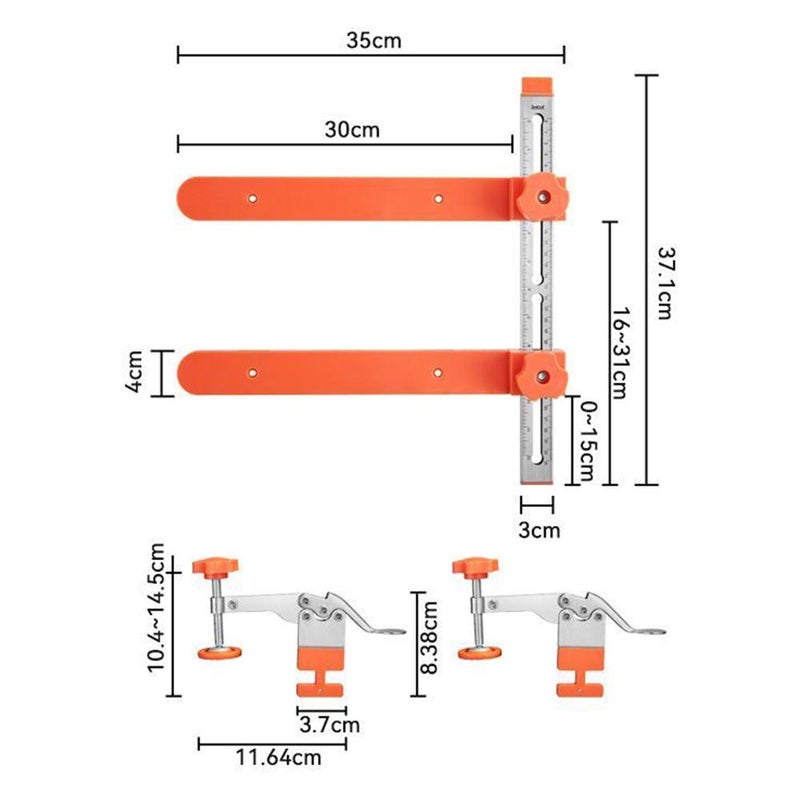 Drawer Slide Installation Jig Kit, Cabinet Hardware Jigs with Magnetic Arm Punch Locator, Precision Drawer Slide Jig Kit for Cabinets, Drawers, Desks, Adjustable Precision Cabinet Hardware Jig - Image 2